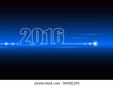 Fiber optic or binary digital beam bring to start new technology and innovation for year 2016, Vector illustration