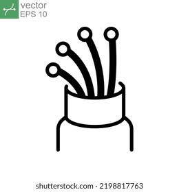 Fiber Optic Cable, Broadband Icon. Fibre Broadband Bandwidth , Electric Cable. Mechanical Wireless Port Connecting. Optical Cables. Outline Style Vector Illustration. Design On White Background EPS 10