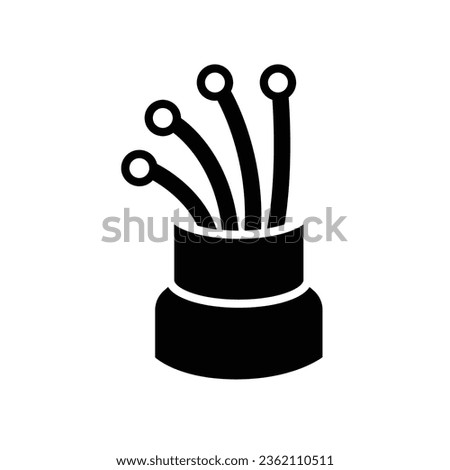 Fiber optic cable, broadband icon. fibre broadband bandwidth , electric cable. Mechanical wireless port connecting. optical cables. solid style. vector illustration. design on white background. EPS 10