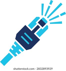 Fiber optic cable connector emitting light for fast data transfer