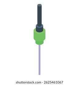 Conector do cabo de fibra óptica conectado ao switch de rede verde, garantindo conectividade de Internet rápida e confiável