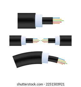 Fiber optic cable. High Speed Internet. Vector stock illustration.
