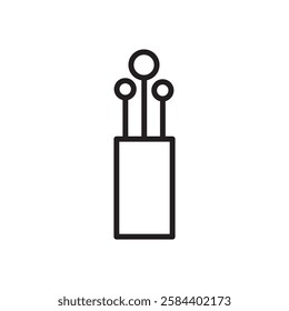 Fiber optic cable icon black and white vector outline sign