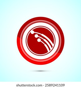 Fiber optic cable icon design illustration. Electric wire sign, digital internet, Blue color button design