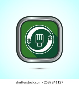 Fiber optic cable icon design illustration. Electric wire sign, digital internet, Green color shadow button design 