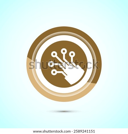 Fiber optic cable icon design illustration. Electric wire sign, digital internet, Gold color button design