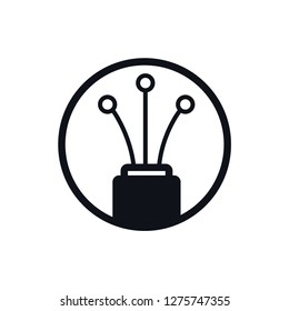 Fiber optic cable icon flat trendy
