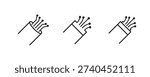 Fiber optic cable icon Line Art Logo set