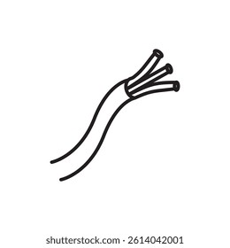 Fiber optic cable icon line art vector