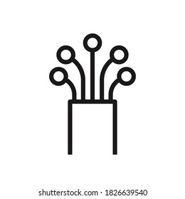 icono de cable de fibra óptica en fondo blanco. Plantilla vectorial de acciones
