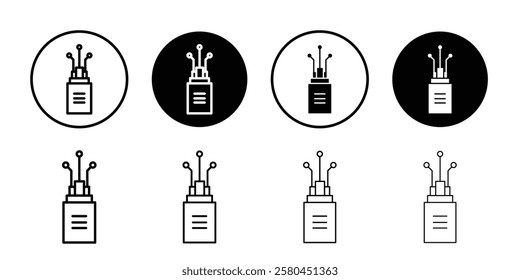 Fiber optic cable icon Vector logo outline