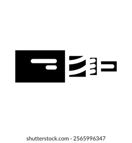 fiber optic cable industry 3 glyph icon vector. fiber optic cable industry 3 sign. isolated symbol illustration