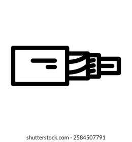 fiber optic cable industry 3 line icon vector. fiber optic cable industry 3 sign. isolated contour symbol black illustration