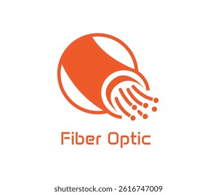 Fiber optic cable logo icon design illustration