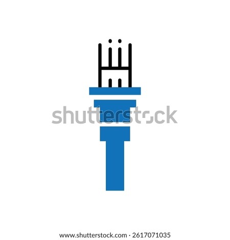 Fiber Optic Cable logo icon illustration flat