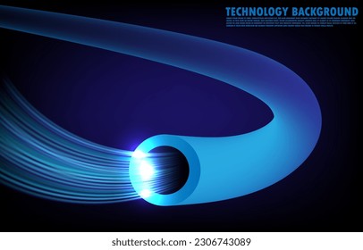 Fiber optic cable technology data connection and telecommunication design of internet communication networking EP.1.Elements Isolated vector illustration. and graphic technology  Science abstract  