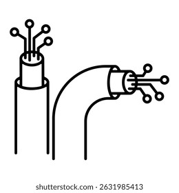 Elemento de ícone de fibra óptica para design