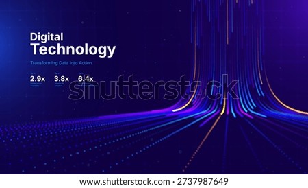 Fiber Optic Light Trails Forming Abstract Network Landscape. Rapid Broadband Transmission Concept Designed for Technology, Finance and Cloud Platforms.