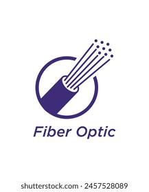 Fiber optic logo icon design illustration