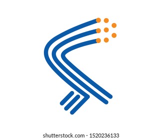 Fiber Optic and Optical Fiber Symbol
