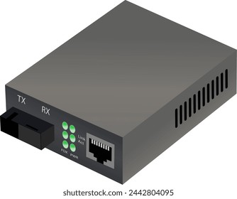 Ilustración de dispositivo de transceptor de fibra óptica