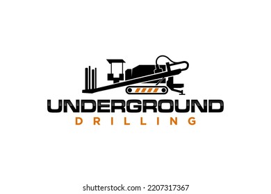 Fiber Optic underground horizontal drilling laying machine logo design excavator heavy equipment