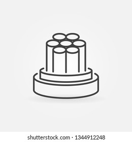 Fiber optic wire or cable vector concept linear icon or design element 