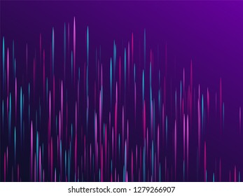 Fiber optics abstract cyber background. Glowing lines falling abstract big data concept tech vector background. Digital geometric blue purple lines streams visual optic technology, speed concept.