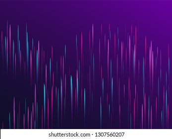 Fiber optics abstract cyber background. Glowing lines falling abstract big data concept tech vector background. Digital geometric blue purple lines streams visual optic technology, speed concept.