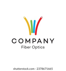 Fiber Optics cable logo design vector royalty free image template 