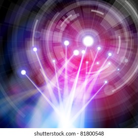 Fibra Óptica Color Luces mágicas y fondo de diseño radial