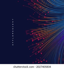 Fiber optics, data transformation vector background. big data technology, future of internet vector background design. Cyber circuit future technology background.