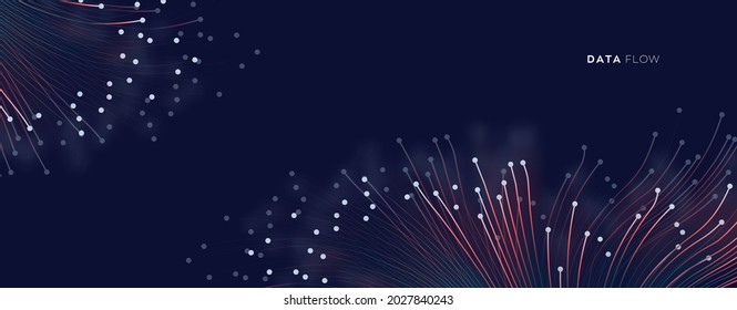 Fiber optics, data transformation vector background. big data technology, future of internet vector background design. Cyber circuit future technology background.