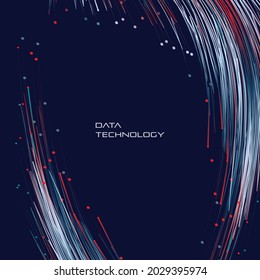 Fiber optics, data transformation vector background. big data technology, future of internet vector background design. Cyber circuit future technology background.
