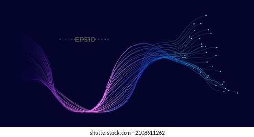 Fiber optics, data transformation vector background. big data technology, future of internet vector background design. Cyber circuit future technology background. 