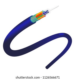 Objeto de fibra óptica cerrado de ilustración vectorial de color azul