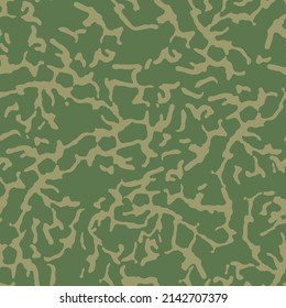 Fiber seamless camo texture. Weave pattern thread. Turing  camouflage textile. Turing reaction. Organic green khaki background. Vector wallpaper urban camouflage textile