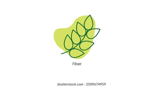 Fiber Vector Icon Indicating Digestive Health and Nutritional Benefits