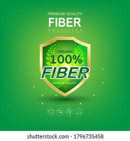 Fiber or Vitamin in Food Logo Concept for Products Template.