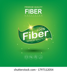 Plantilla de concepto de logotipo de fibra o vitamina en alimentos para productos.