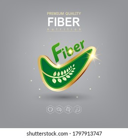 Fiber or Vitamin in Food Logo Concept for Products Template.