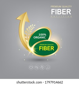 Fiber or Vitamin in Food Logo Concept for Products Template.