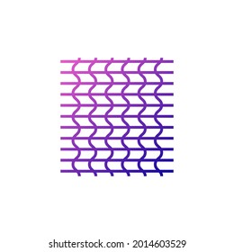 Icono de esquema de tejido de fibra. Función de tejido. Idea de punto. Calidad material. Tipo de fibra. Símbolo de degradado. Ilustración aislada de las existencias vectoriales