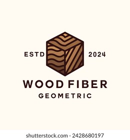 Fiber Wood Logo Monoline Vector, Texture Icon Symbol, Pattern Creative Vintage Graphic Design