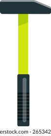Fiberglass hammer featuring an ergonomic grip, standing upright against a clean white background, perfect for various construction and manual tasks including carpentry and repair work