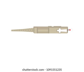 Fiber-optic connectors. Data transmission and Internet connection. A lot of Optical data transmission channels. vector of connector cream cable.