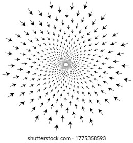 Fibonacci arrow pattern pointing inside