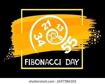 Dia de Fibonacci. 23 de novembro. Ilustração de vetor