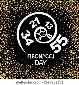 Dia de Fibonacci. 23 de novembro. Ilustração de vetor