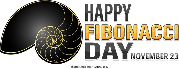 Fibonacci day poster design illustration